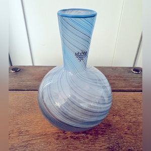 Vintage Dansk MCM Handblown Swirl Vase